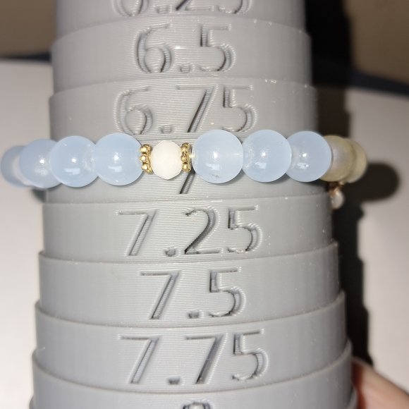 Jewelry - Artisan Made Blue Glass Beaded Bracelet w/ Charms